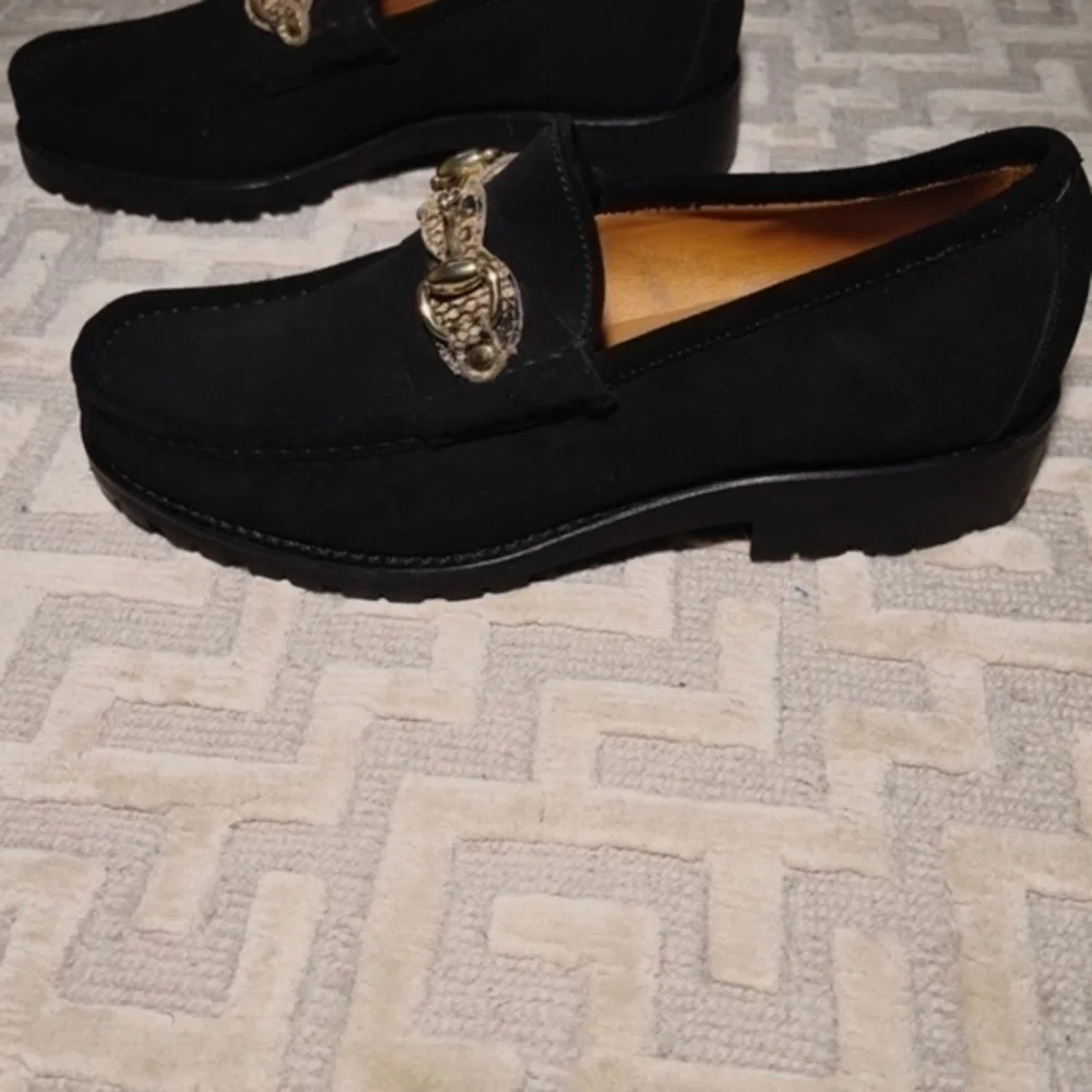 Gucci Mens Suede Horsebit Loafers
